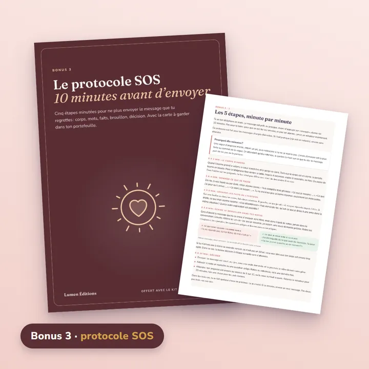Bonus 3 : Le protocole SOS, 10 minutes avant d’envoyer ce message