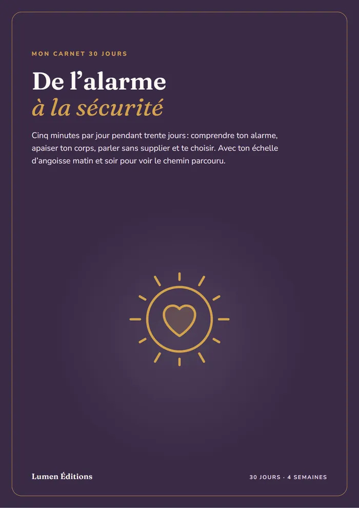 Couverture du carnet 30 jours « De l’alarme à la sécurité »