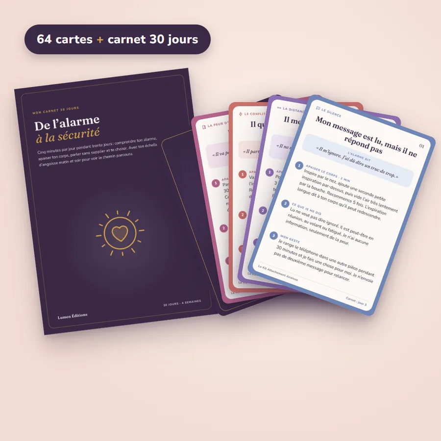 Le Kit Attachement Anxieux : 64 cartes et le carnet 30 jours